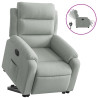 Sillón eléctrico reclinable elevable de terciopelo gris claro 2