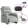 Sillón eléctrico reclinable elevable de terciopelo gris claro 5