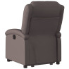 Sillón reclinable elevable cuero auténtico marrón oscuro 4