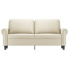 Sofá de 2 plazas de cuero sintético color crema 140 cm 3