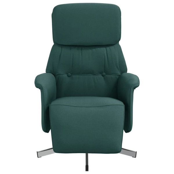 Sillón reclinable con reposapiés tela verde oscuro M 3