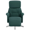 Sillón reclinable con reposapiés tela verde oscuro 3