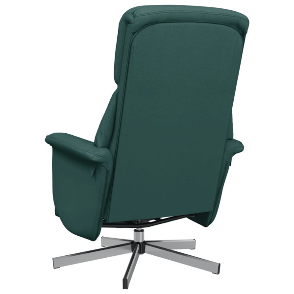 Sillón reclinable con reposapiés tela verde oscuro M 5