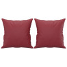 Sofá de 2 plazas con cojines cuero sintético rojo tinto 140 cm 5