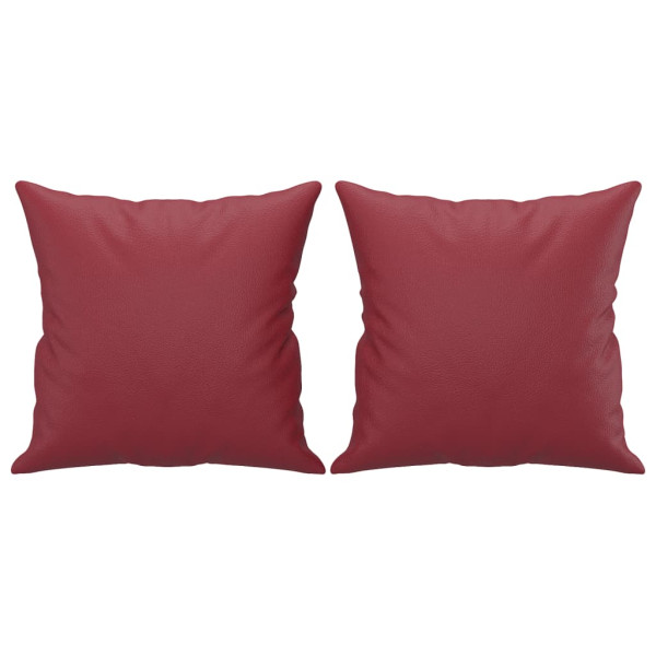 Sofá 2 lugares +almofadas 120cm couro artificial vermelho tinto M 5