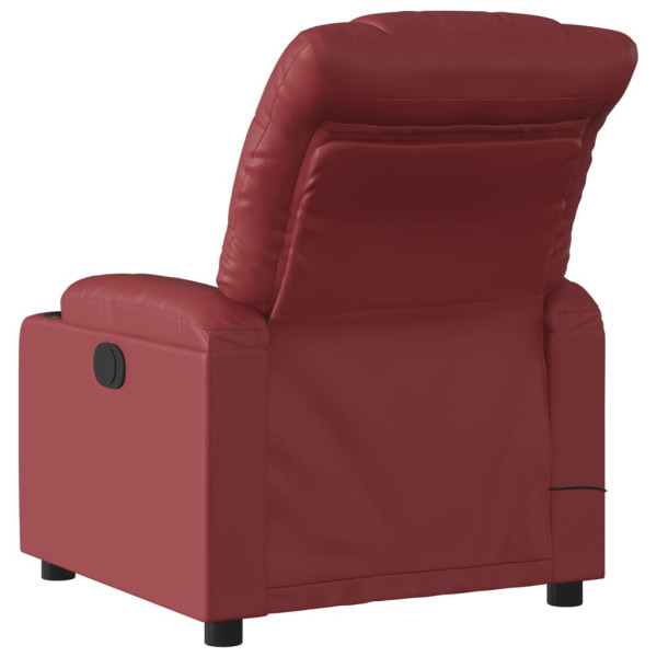 Poltrona massagens reclinável couro artificial vermelho tinto M 4