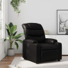 Sillón reclinable de cuero sintético negro 1