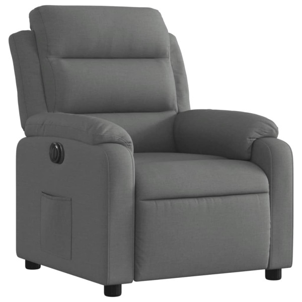 Sillón reclinable eléctrico de tela gris oscuro M 3