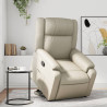 Sillón reclinable elevable cuero artificial color crema 1