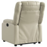 Sillón reclinable elevable cuero artificial color crema 4
