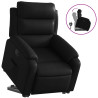 Sillón reclinable elevable cuero artificial negro 2