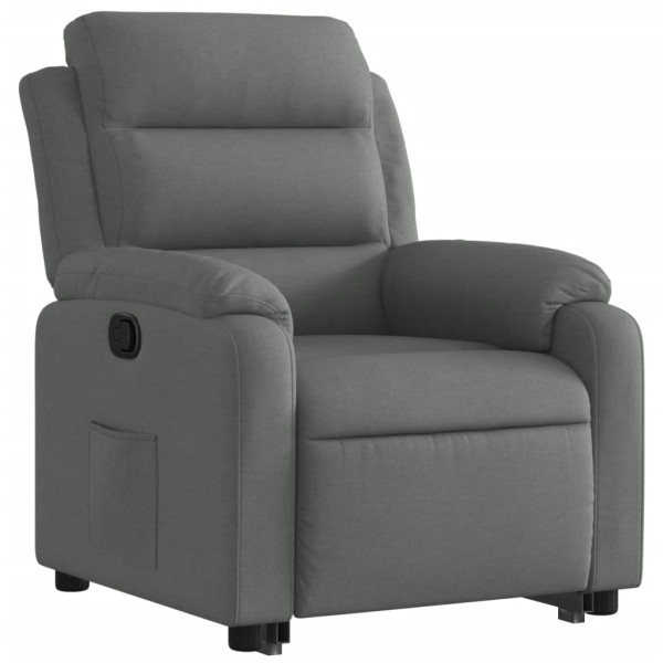 Sillón reclinable elevable de tela gris oscuro M 3
