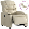 Sillón reclinable eléctrico de cuero sintético crema 2