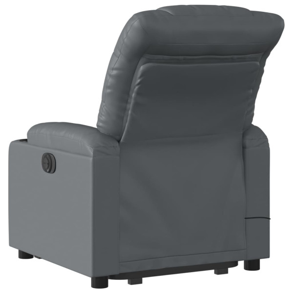 Sillón reclinable de masaje de pie cuero artificial gris M 4