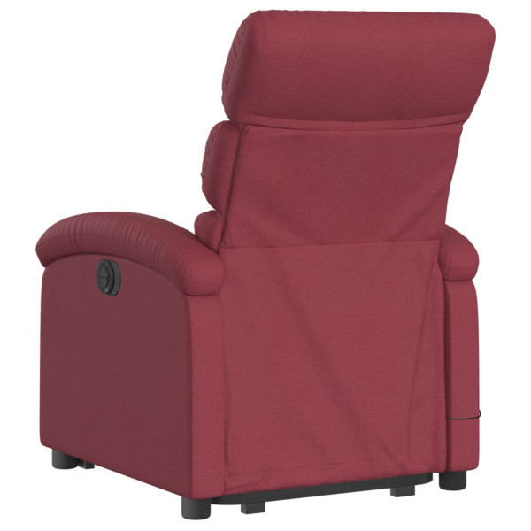 Poltrona de massagens reclin. elevatória tecido vermelho tinto M 4