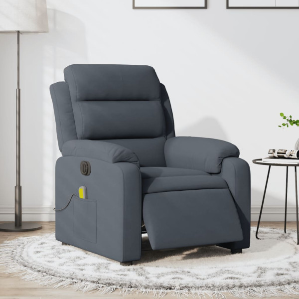 Sillón reclinable de masaje eléctrico terciopelo gris oscuro D
