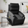 Sillón reclinable de masaje de pie cuero artificial negro 1