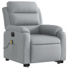 Sillón de masaje eléctrico reclinable elevable tela gris claro 3
