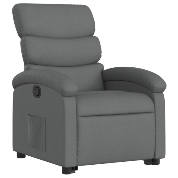 Sillón reclinable elevable de tela gris oscuro M 3