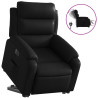 Sillón reclinable y elevable eléctrico cuero sintético negro 2