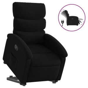 Sillón eléctrico reclinable elevable de tela negro H