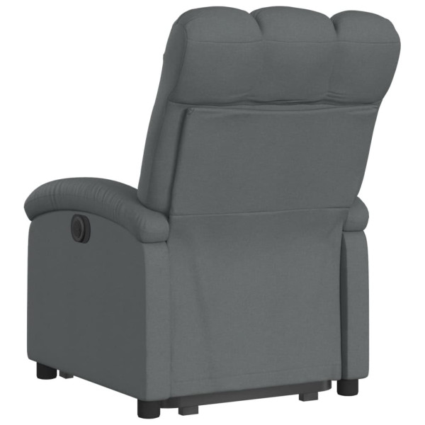 Sillón eléctrico reclinable elevable de tela gris oscuro M 4