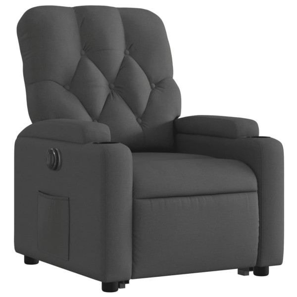 Sillón eléctrico reclinable elevable de tela gris oscuro M 3