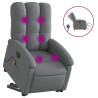 Sillón de masaje eléctrico reclinable elevable tela gris oscuro 2