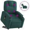Sillón masaje eléctrico reclinable elevable tela verde oscuro 2