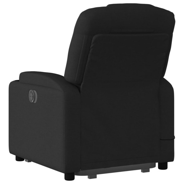 Sillón de masaje eléctrico reclinable elevable tela negro M 4