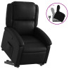 Sillón reclinable elevable cuero artificial negro 2