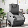 Sillón reclinable elevable cuero artificial gris 1