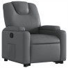 Sillón reclinable elevable cuero artificial gris 3
