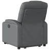 Sillón reclinable elevable cuero artificial gris 4