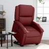 Sillón reclinable elevable cuero artificial rojo tinto 1