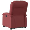 Sillón reclinable elevable cuero artificial rojo tinto 4