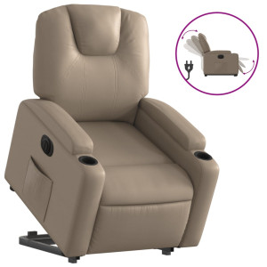 Sillón elevable eléctrico cuero artificial capuchino H