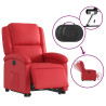 Sillón elevable eléctrico cuero artificial rojo 5