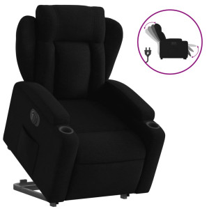Sillón eléctrico reclinable elevable de tela negro H