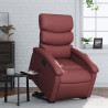 Sillón reclinable elevable cuero artificial rojo tinto 1
