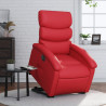 Sillón elevable eléctrico cuero artificial rojo 1