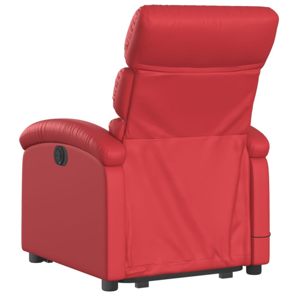 Sillón elevable eléctrico cuero artificial rojo M 4