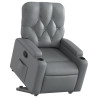 Sillón reclinable elevable cuero artificial gris 3