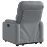 Sillón reclinable elevable cuero artificial gris 4
