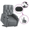 Sillón reclinable elevable cuero artificial gris 5