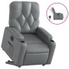Sillón reclinable elevable eléctrico de cuero sintético gris 2