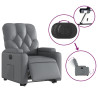 Sillón reclinable elevable eléctrico de cuero sintético gris 5