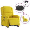 Poltrona massagens reclin. elevatória elétrica veludo amarelo 5