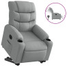 Sillón eléctrico reclinable elevable de tela gris claro 2