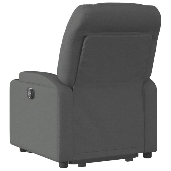 Sillón reclinable elevable de tela gris oscuro M 4